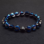 Half Loop Hematite // Black + Blue