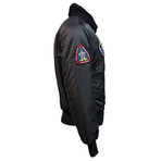 B-15 Bomber Jacket + Removable Patches // Black (4XL)
