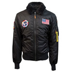 B-15 Bomber Jacket + Removable Patches // Black (S)