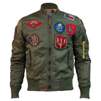 MA-1 Bomber Jacket + Patches // Olive (L)