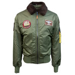 B-15 Bomber Jacket + Removable Patches // Olive (2XL)