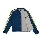 Wool Striped Coach Jacket // Blue (M)