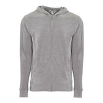 Ultra Soft Seeded Semi-Fitted Zip Up Hoodie // Heather Gray (XL)