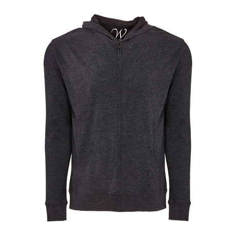 Ultra Soft Seeded Semi-Fitted Zip Up Hoodie // Charcoal (L)