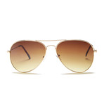 Unisex Miramar Sunglasses // Gold + Brown Mirror