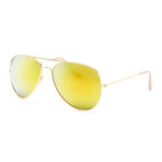 Unisex Miramar Sunglasses // Gold + Yellow Mirror Lens