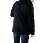 St Hilaire Modern Pea Coat In Wool Cloth // Men's // Navy (L)
