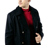 St Hilaire Modern Pea Coat In Wool Cloth // Men's // Navy (XL)