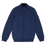 Colorado Comfortable Knit Jacket + Zip // Men's // Jean + Navy (L)