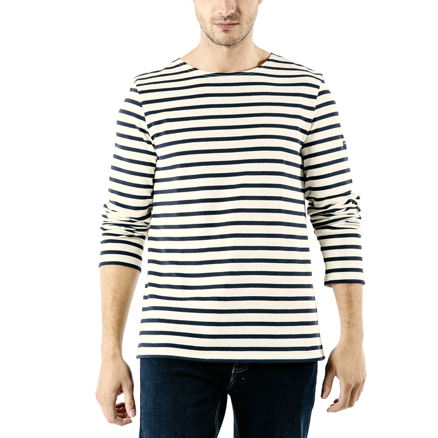 Meridien Moderne Breton Shirt // Unisex // Off-White + Navy (S) - Saint ...