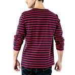 Meridien Moderne Breton Shirt // Unisex // Navy + Red (M)