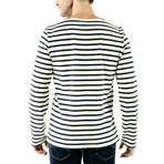 Meridien Moderne Breton Shirt // Unisex // Off-White + Navy (S)