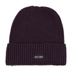 Canot Soft Wool Beanie In Purl Knit // Burgundy