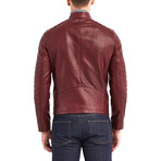 Erie Biker Leather Jacket // Bordeaux (L)