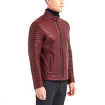 Huron Biker Leather Jacket // Bordeaux (2XL)