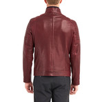 Huron Biker Leather Jacket // Bordeaux (M)
