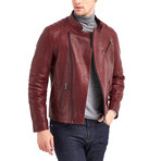 Erie Biker Leather Jacket // Bordeaux (XL)