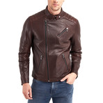 Erie Biker Leather Jacket // Chestnut (2XL)