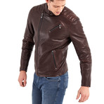 Erie Biker Leather Jacket // Chestnut (XL)
