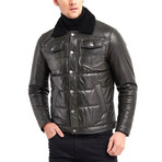 Champlain Coat Leather Jacket // Green (L)