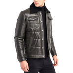 Champlain Coat Leather Jacket // Green (S)