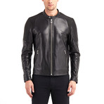 Table Rock Biker Leather Jacket // Black (XL)