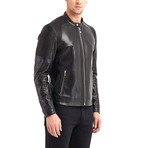 Table Rock Biker Leather Jacket // Black (L)