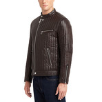 Hartwell Biker Leather Jacket // Brown (XL)