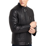 Hartwell Biker Leather Jacket // Black (2XL)
