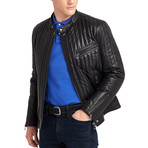 Hartwell Biker Leather Jacket // Black (M)