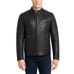 Hartwell Biker Leather Jacket // Black (3XL)