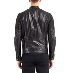 Table Rock Biker Leather Jacket // Black (L)