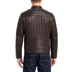 Hartwell Biker Leather Jacket // Brown (M)