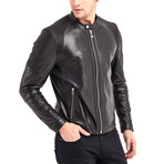 Table Rock Biker Leather Jacket // Black (XL)