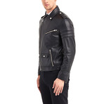 Shoals Biker Leather Jacket // Black (M)