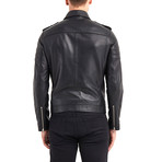 Shoals Biker Leather Jacket // Black (S)