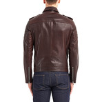 Shoals Biker Leather Jacket // Chestnut (L)