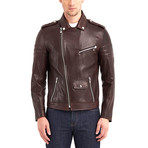 Shoals Biker Leather Jacket // Chestnut (2XL)