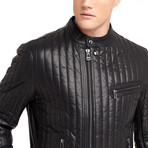 Hartwell Biker Leather Jacket // Black (3XL)
