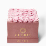 Blush Pink Roses // Square Thistle Suede Box