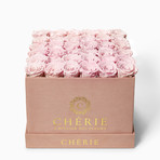 Blush Pink Roses // Square Blush Pink Suede Box
