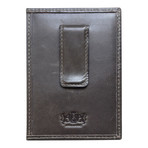 Canvas + Leather Money Clip // RFID Wallet (Gray)
