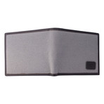 Canvas + Leather Bi-Fold RFID Wallet (Gray)