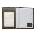 Canvas + Leather Front Pocket RFID Wallet (Gray)