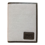 Canvas + Leather Front Pocket RFID Wallet (Gray)