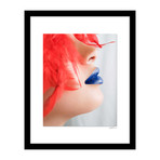 Miss Blue Edgy Framed Wall Art (12"W x 16"H x 2"D)