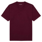 V-Neck T-Shirt // Burgundy // Set of 3 (M)