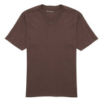 V-Neck T-Shirt // Brown // Set of 3 (S)