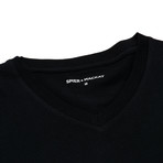 V-Neck T-Shirt // Black // Set of 3 (XL)