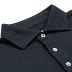 Collar Long Sleeve Polo // Charcoal Melange (XS)